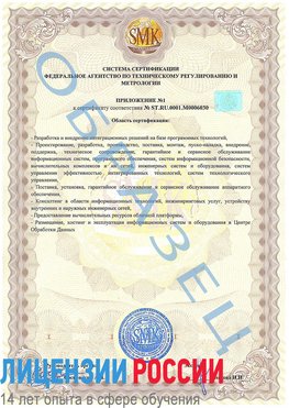 Образец сертификата соответствия (приложение) Тутаев Сертификат ISO 27001